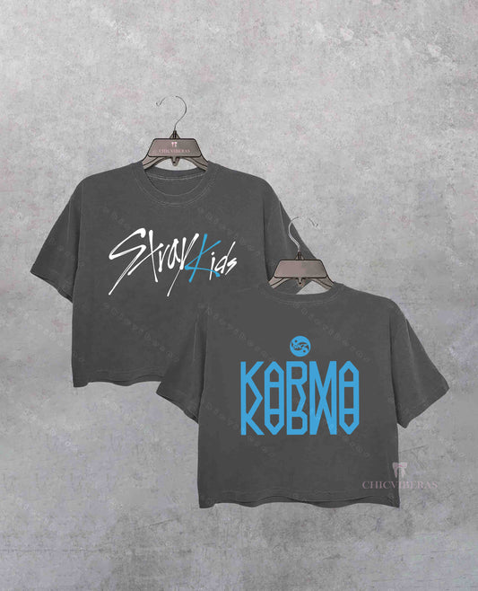 Stray Kids Karma 2 Sides Crop Shirt