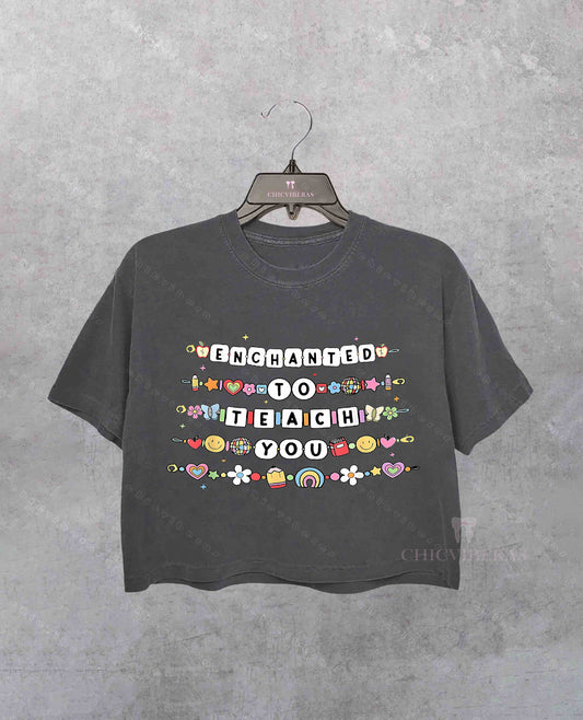 Enchanted to Teach Crop Shirt