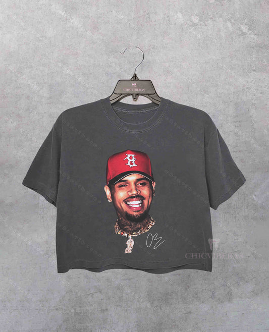 The Face Of Breezy Chris Brown Crop Shirt