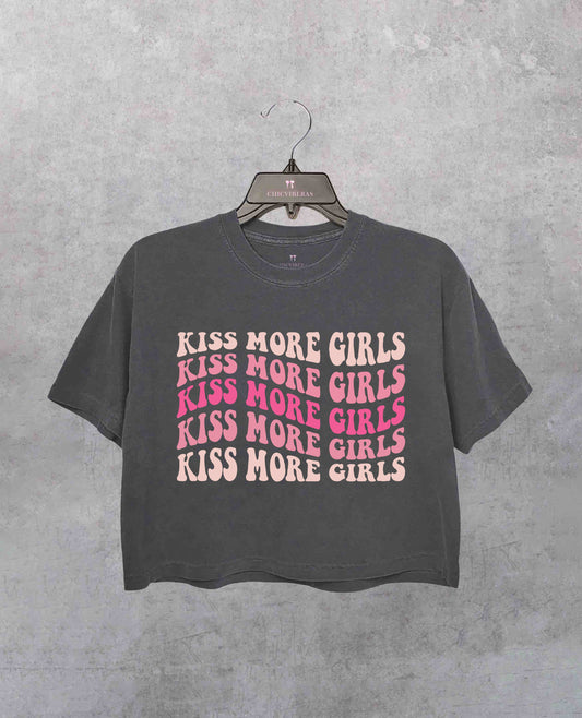 Kiss More Girls Crop Shirt