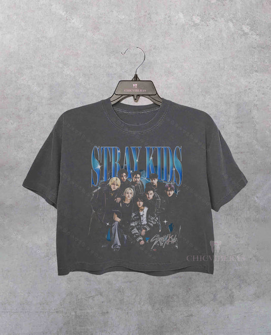 Vintage Stray Kids Music Crop Shirt