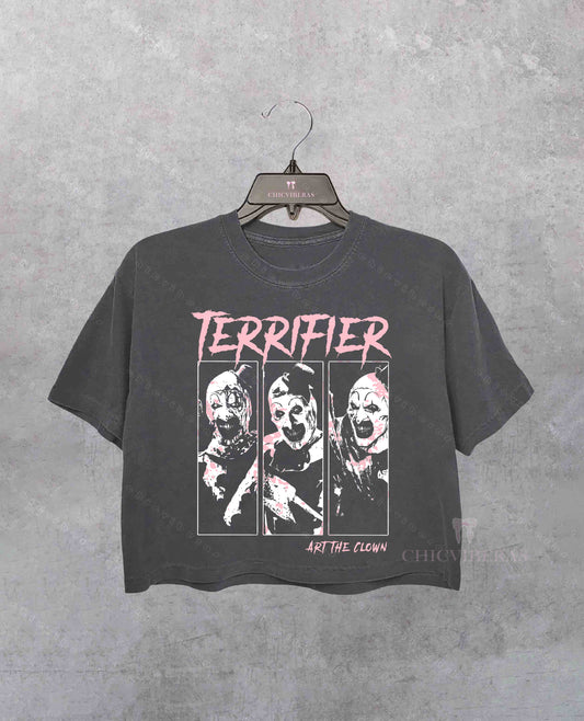 Terrifier Art The Clown Horror Movie Crop Shirt