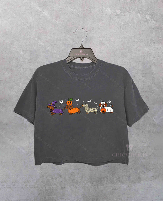 Cute Dachshund Crop Shirt