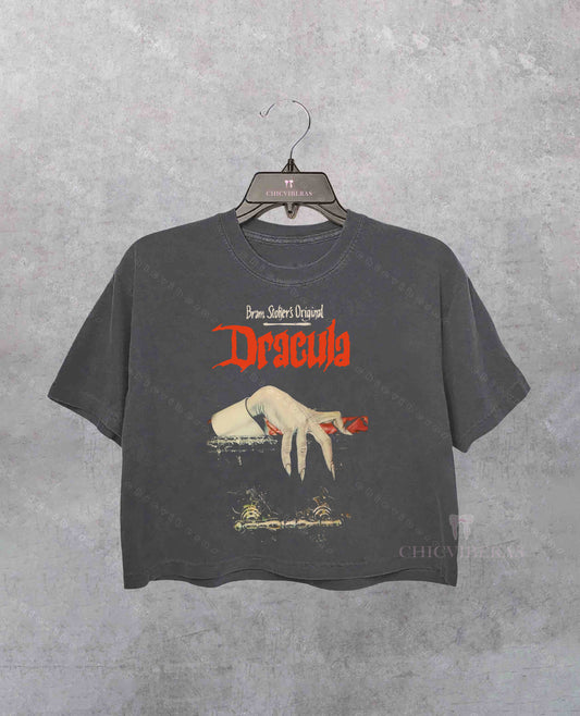 Halloween Dracula Novel Crop Shirt