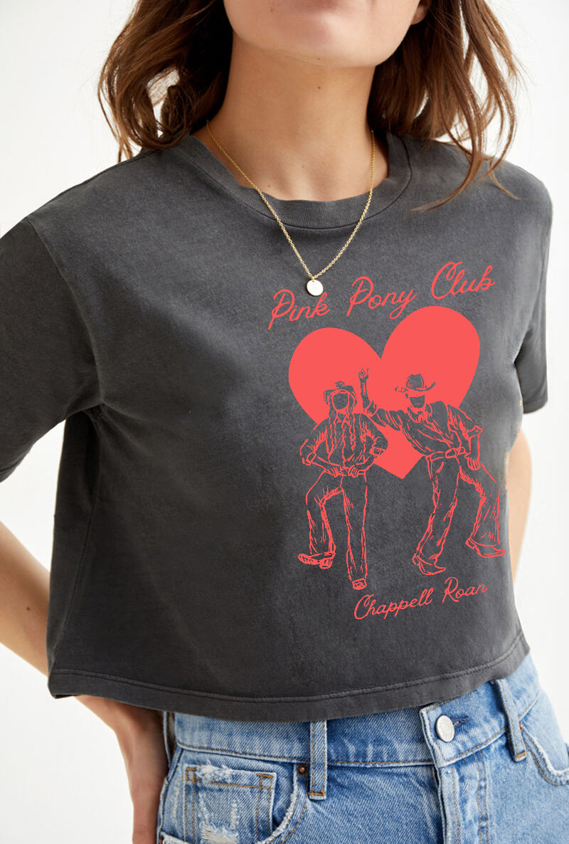 Chappell Roan Pink Pony Club- Rise and Fall of a Midwest Princess Crop Shirt