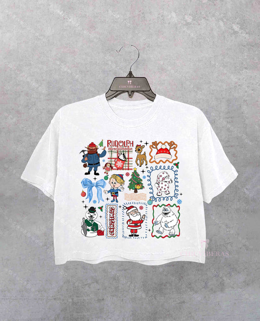 Retro 90’s Christmas Winter Holiday Snow Crop Shirt