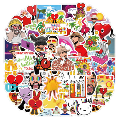 50 Pcs Bad Bunny Stickers