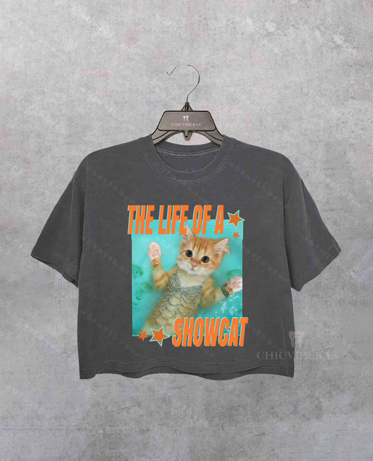 The Life of a Showcat Cat Lover Crop Shirt