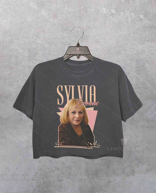 Sylvia Browne Vintage-Inspired Crop Shirt