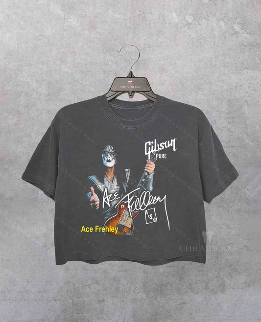 Ace Frehley Rock Legend Memorial Crop Shirt