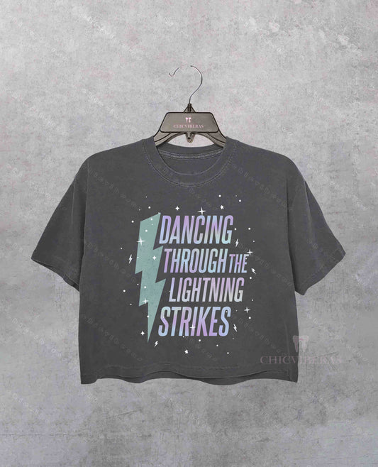 Dancing Through The Lightning Strikes Showgirl Inspired Crop Shirt