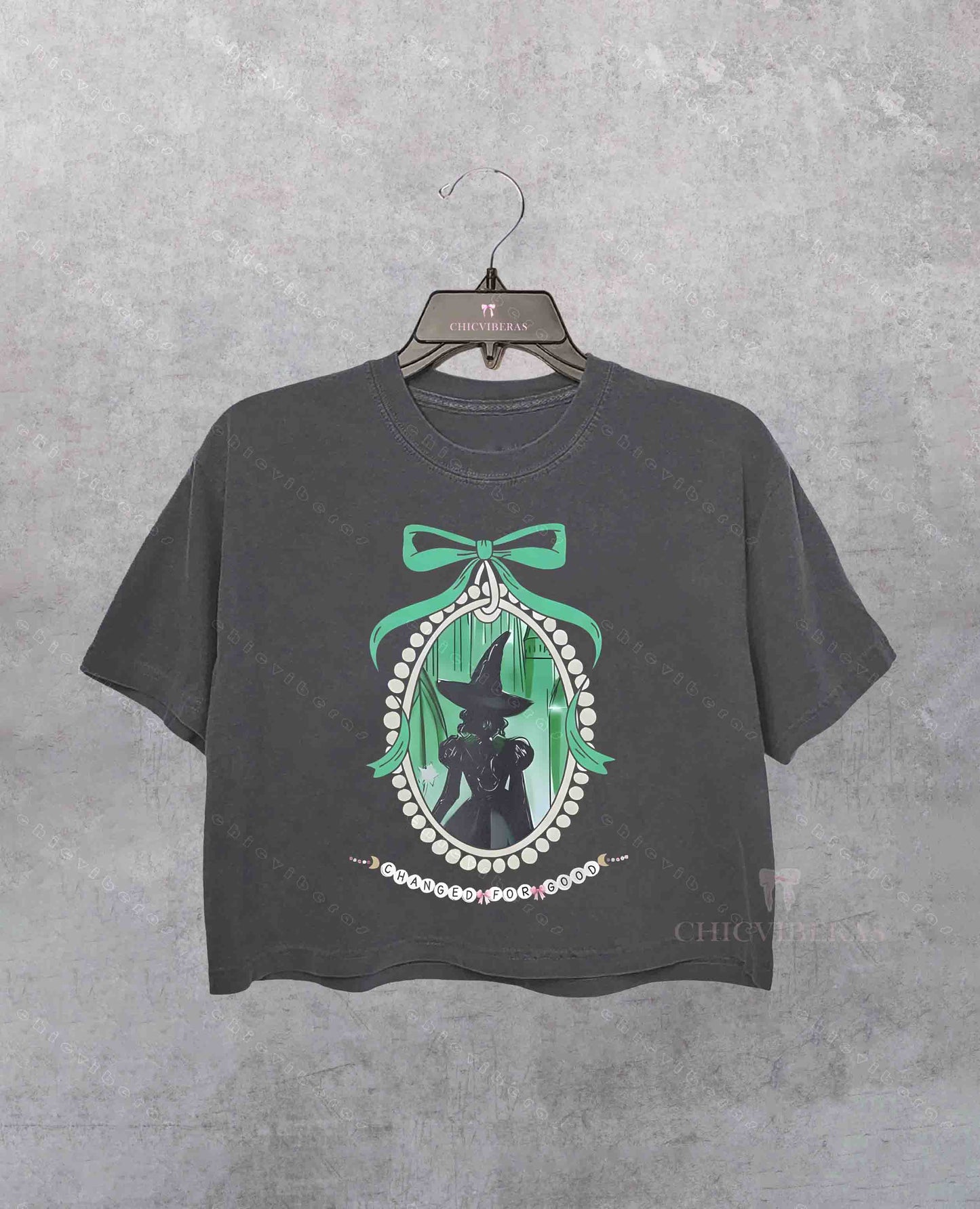 Wicked Movie Inspired Pink & Green Couple Crop Shirt