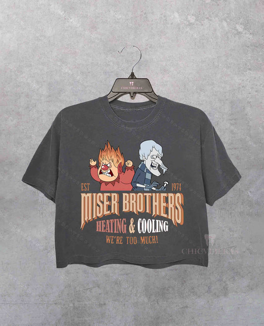 Miser Brothers Heating And Cooling Christmas Crop Shirt