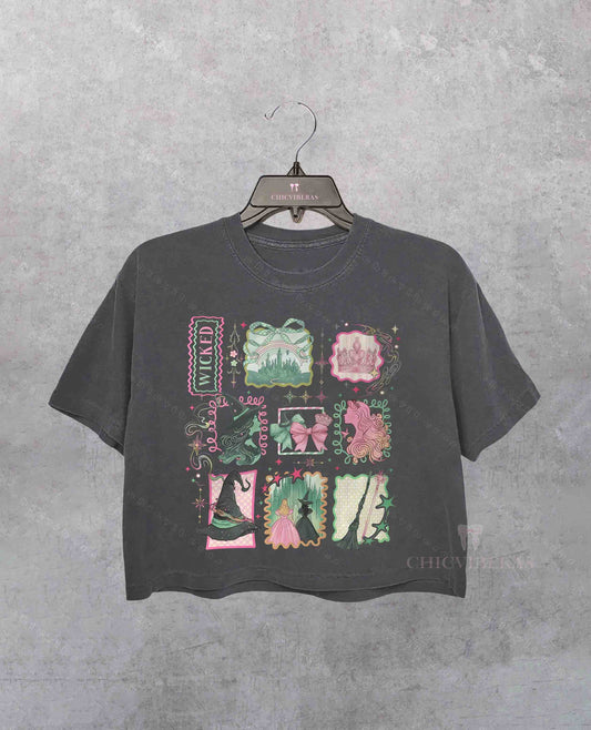 Retro Wicked Stamps Crop Shirt