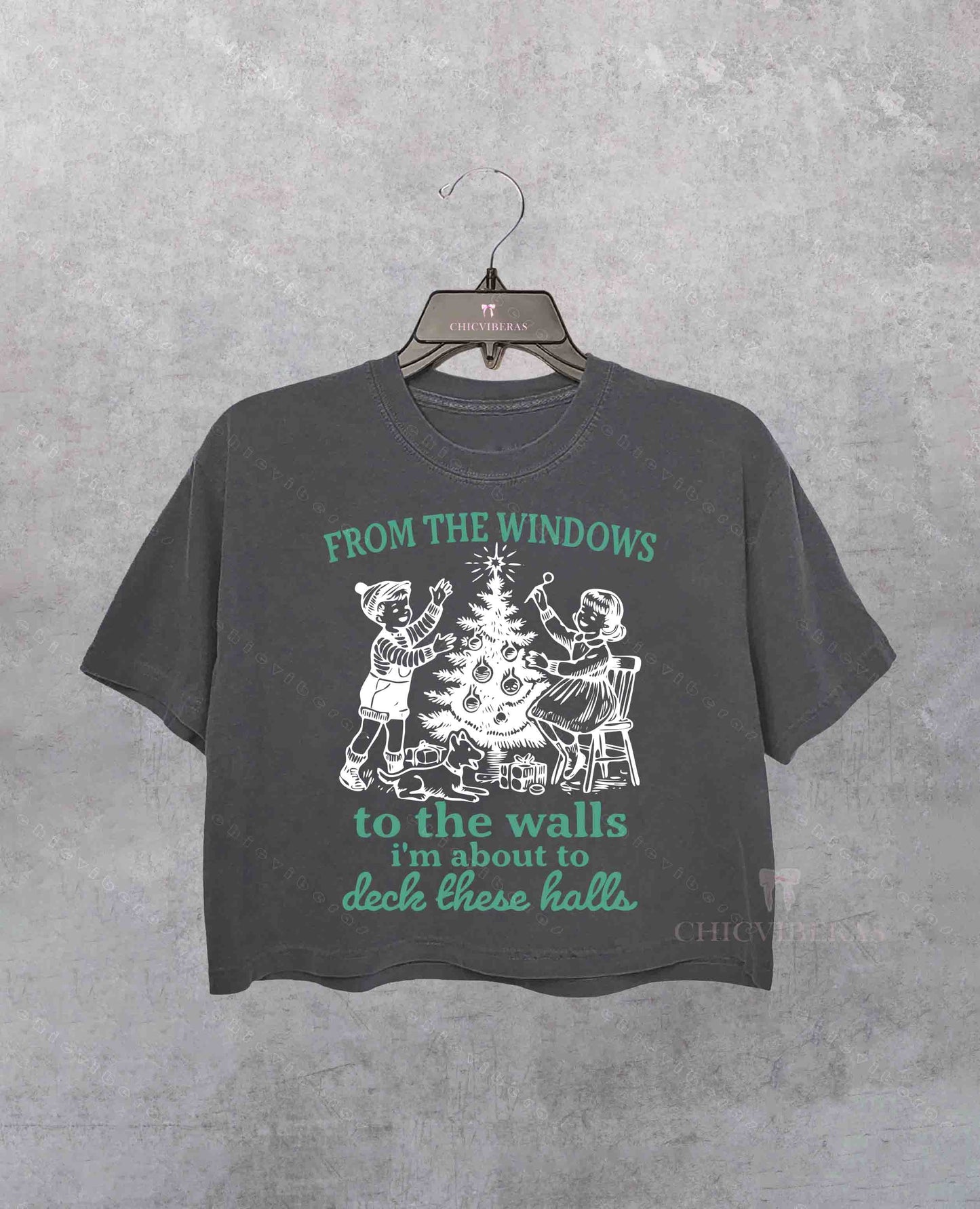 I'm About To Deck These Halls Funny Christmas Crop Shirt