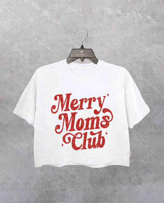 Merry Moms Club Jolly Mama Crop Shirt