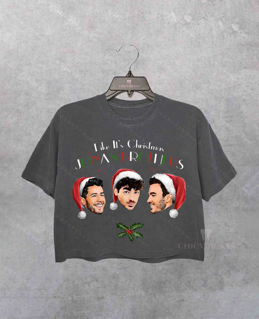 Jonas Brothers Christmas Crop Shirt