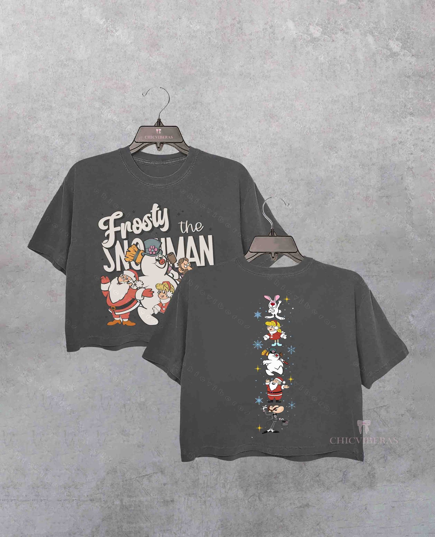 Christmas Frosty The Snowman 2 Side Crop Shirt