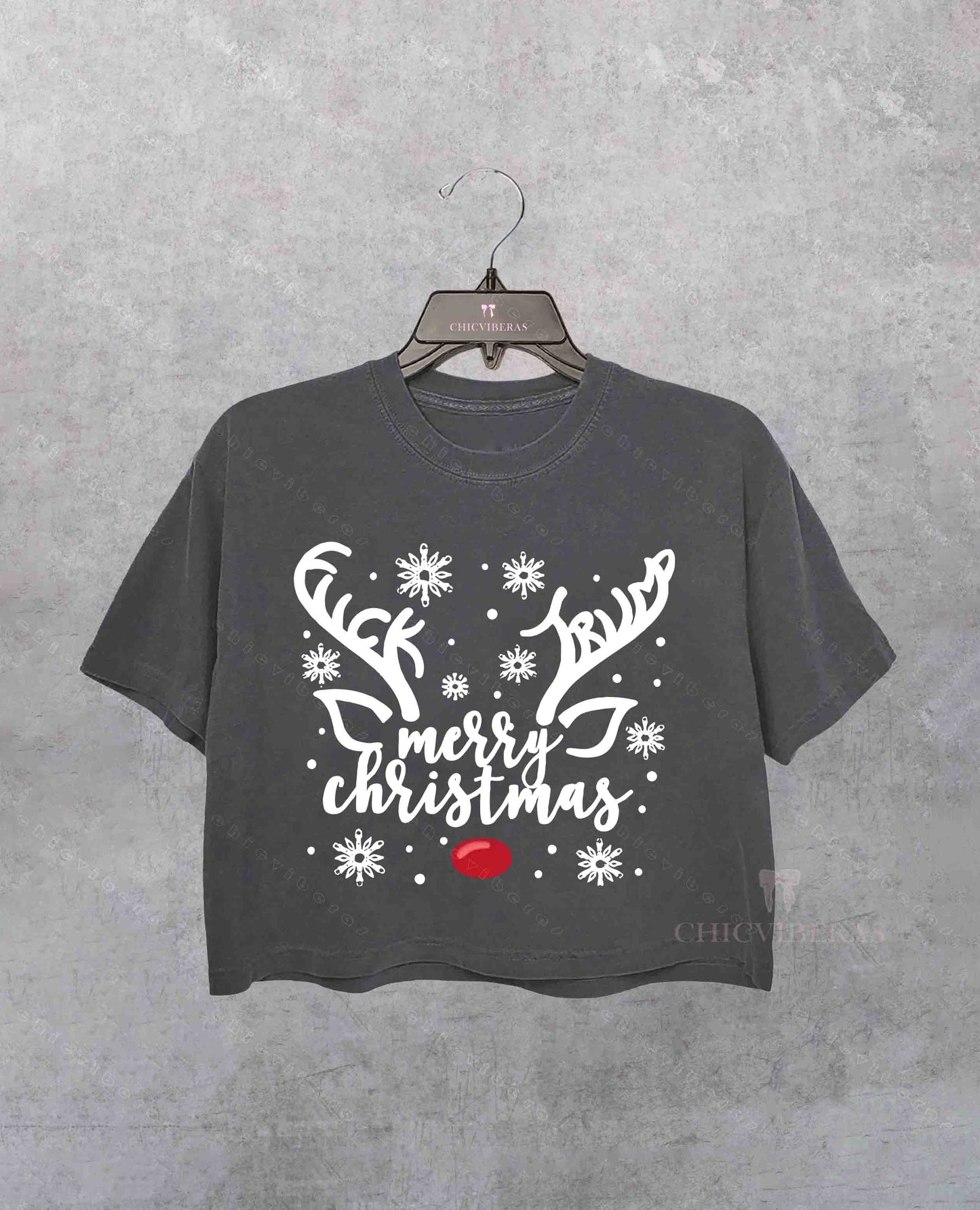 Subtle FDT Christmas Reindeer Crop Shirt