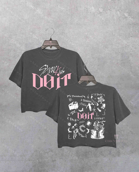 Stray Kids Do It Tracklist 2 sides Crop Shirt