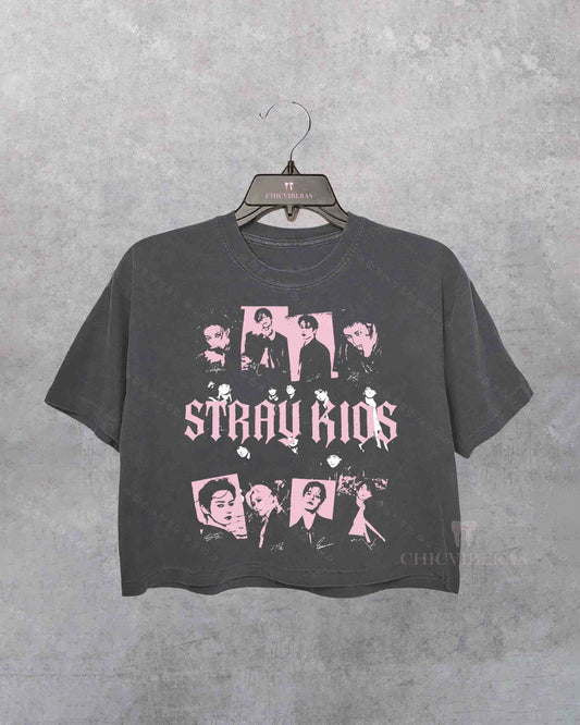 Stray Kids Skz Vintage Music Crop Shirt