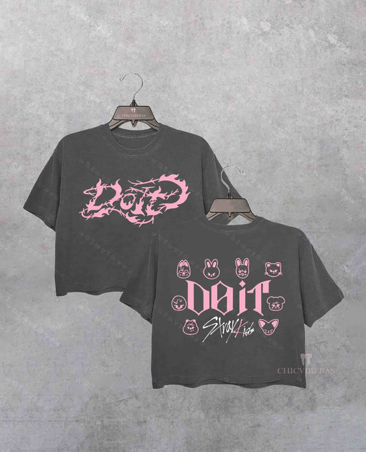Stray Kids Do It 2 Side Crop Shirt