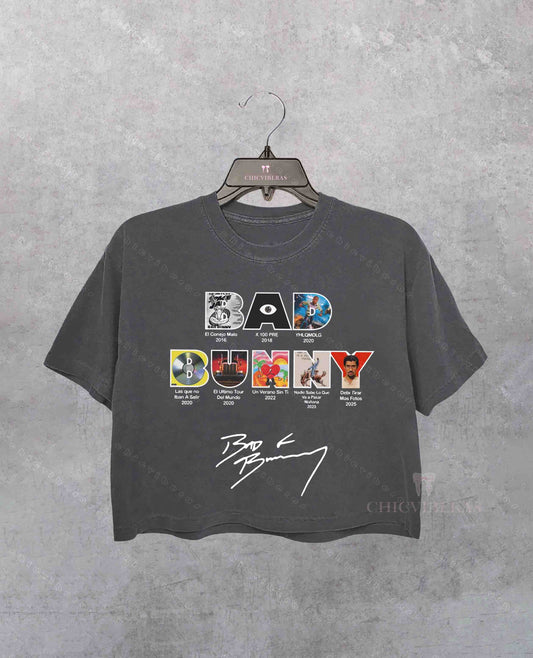 Bad Bunny All Albums & Tours Crop Shirt
