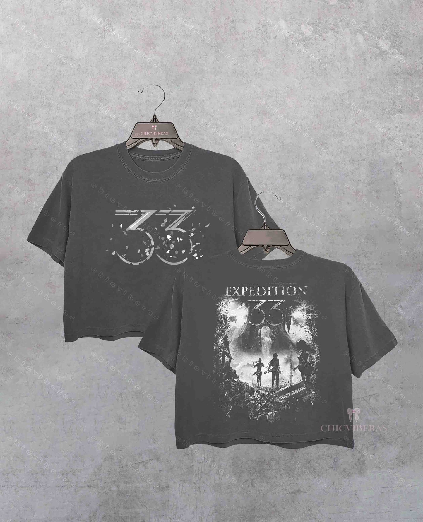 Vintage Clair Obscur Expedition 33 Crop Shirt