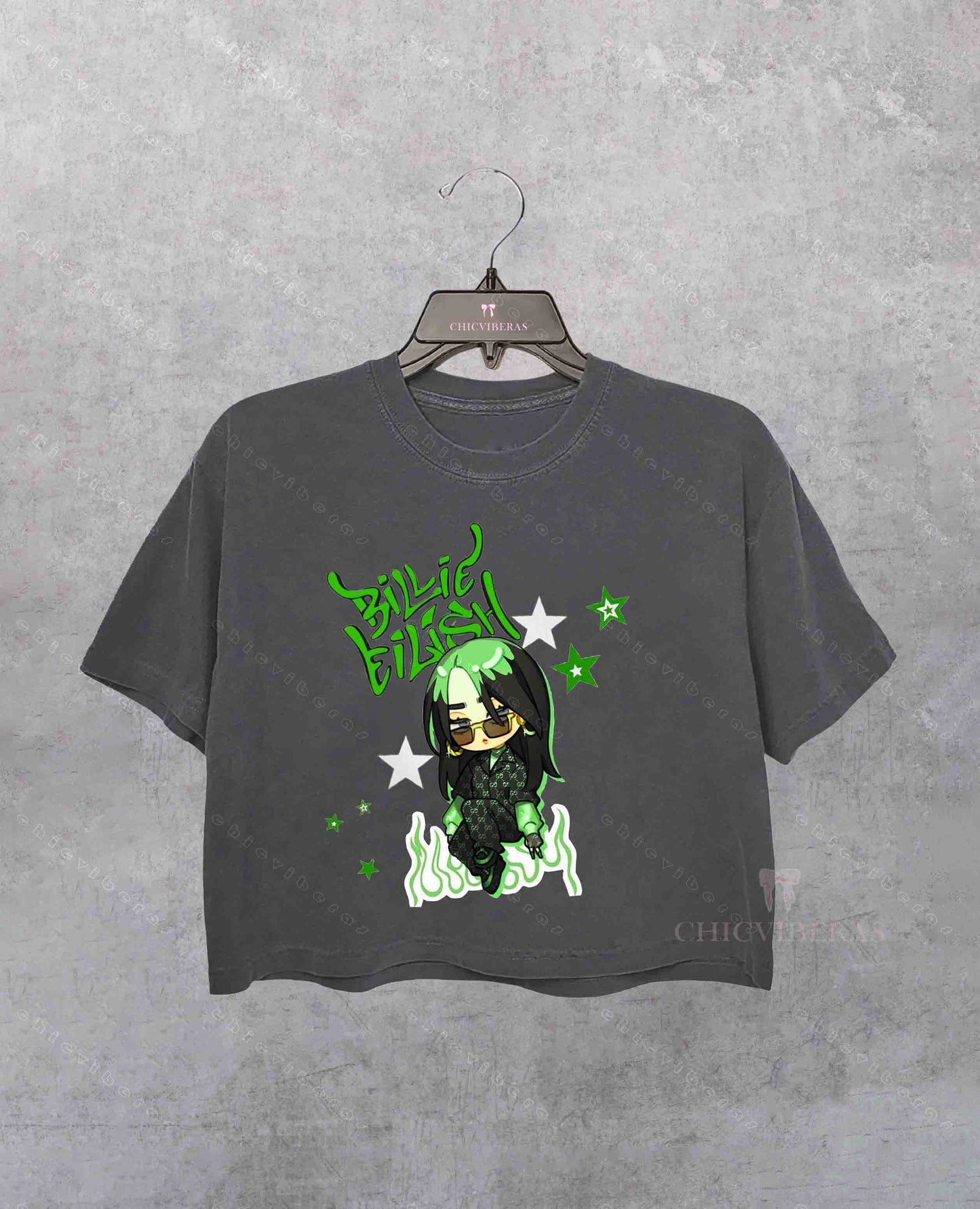 Billie Green Anime  Crop Shirt