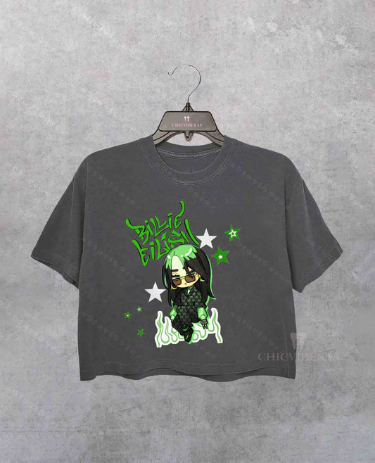 Billie Green Anime  Crop Shirt