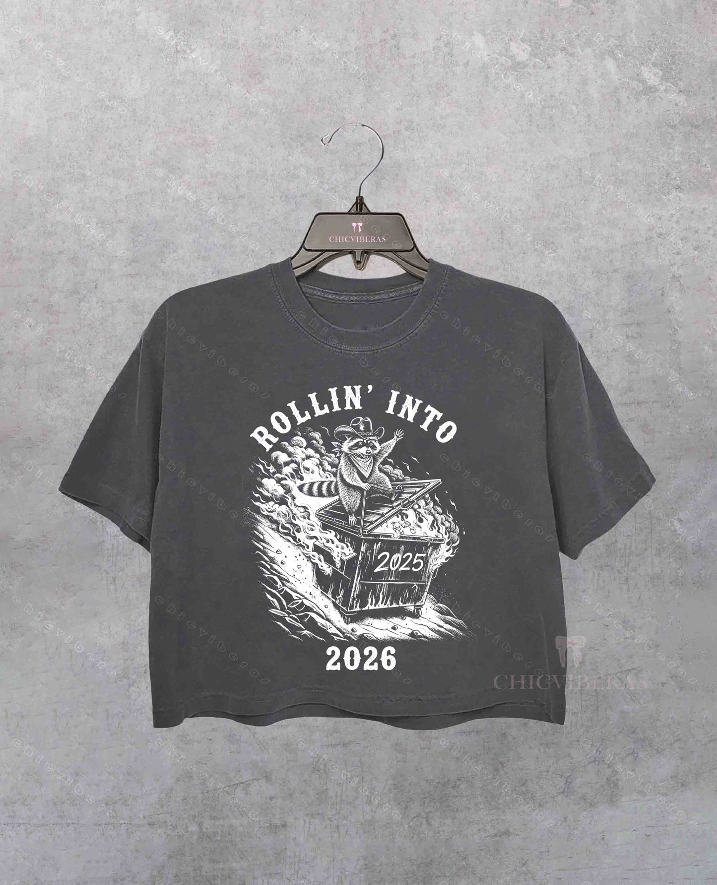 Rollin Into 2026 Funny New Year Crop Shirt