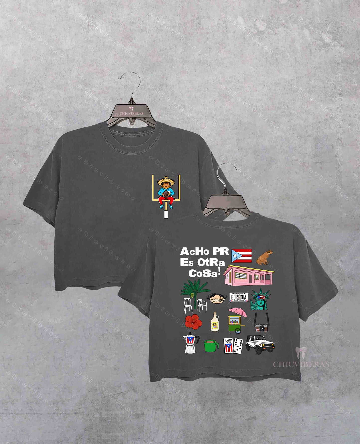 Puerto Rico Boricua Bunny Football Halftime Concert Crop Shirt