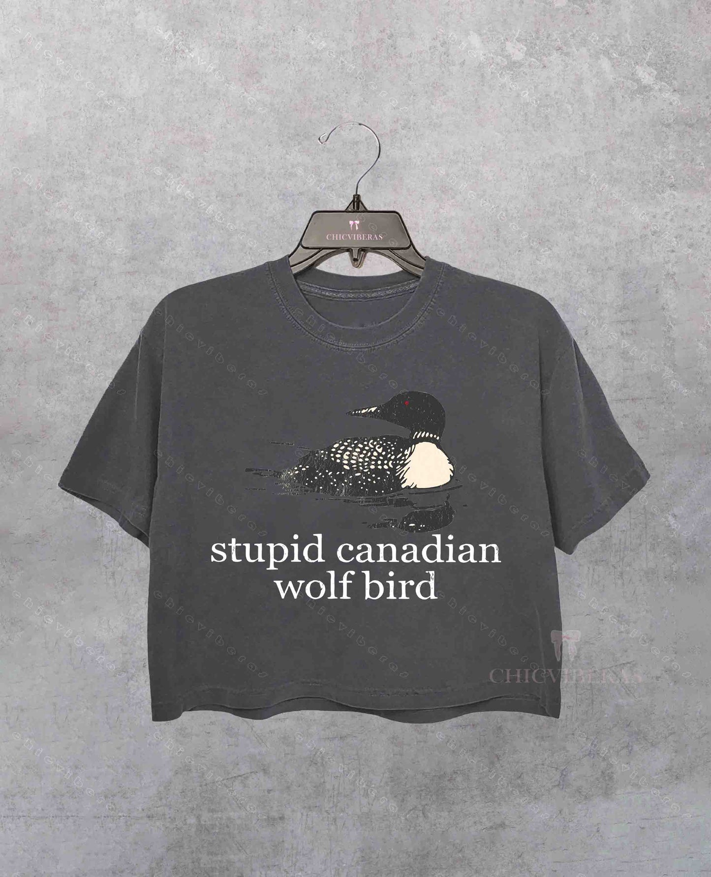 Stupid Canadian Wolf Bird Crop Shirt