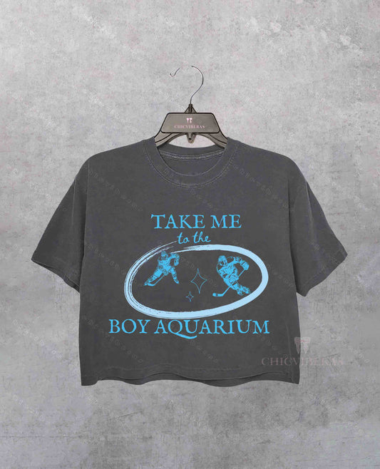 Take Me To The Boy Aquarium Hockey Crop Shirt