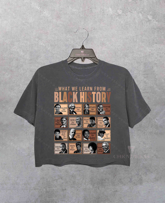 What We Learn From Black History Month Crop Shirt