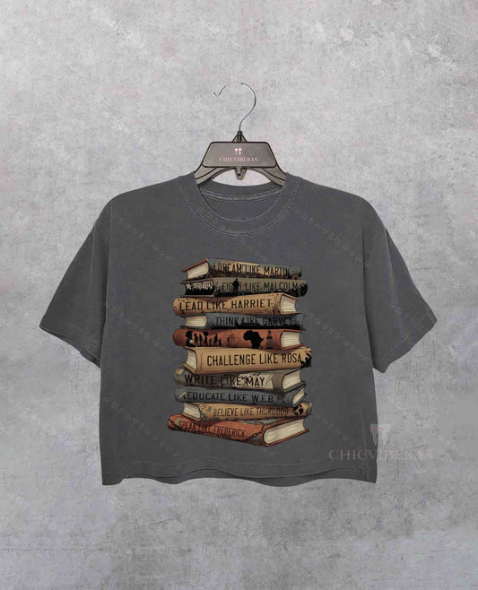 Black History Books Crop Shirt