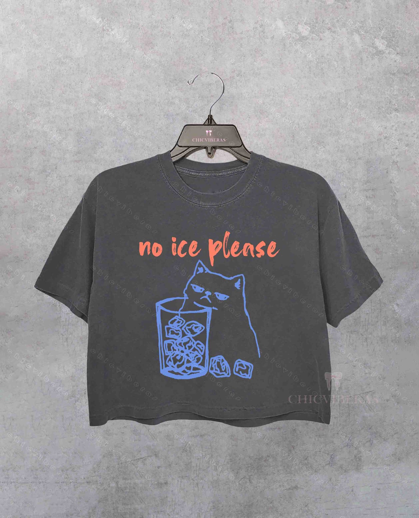 No Ice with Cat Crop Shirt