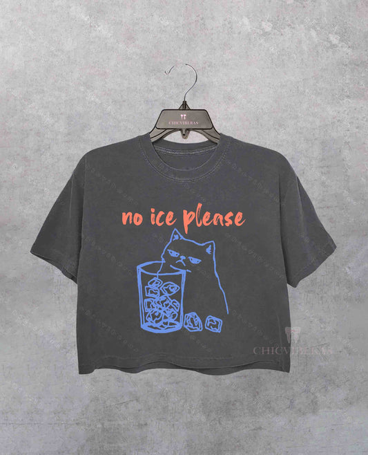 No Ice with Cat Crop Shirt