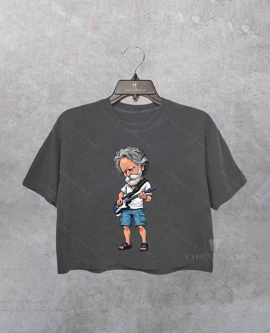 Bob Weir Guitar Illustration Crop Shirt