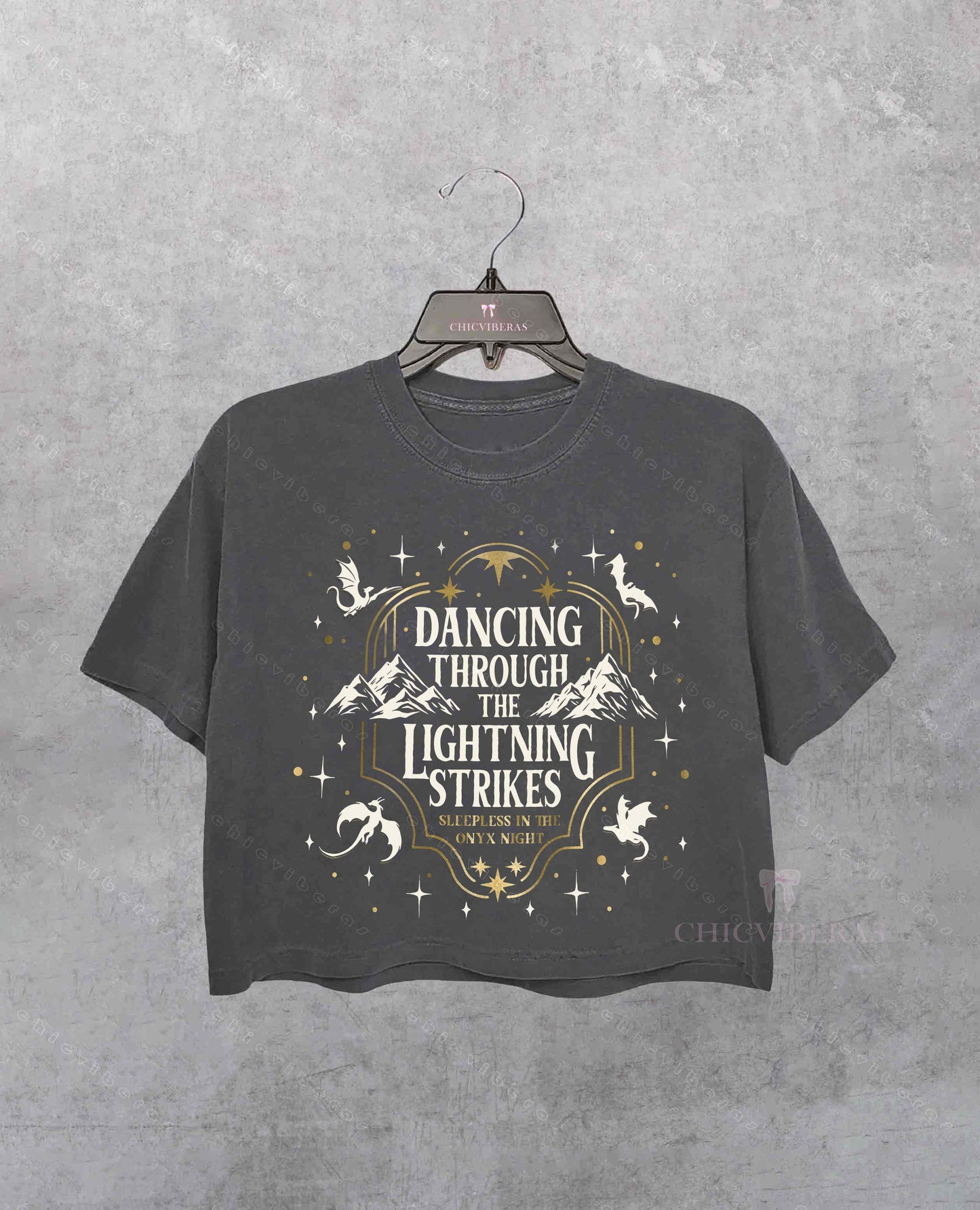 Dancing Through The Lightning Strikes Fourth Wing Dragon Crop Shirt