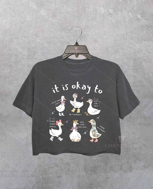 Cute Goose Motivational Crop Shirt