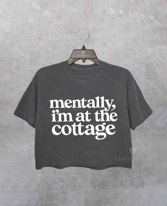 At the Cottage, Bookish Hockey Romance Boxy Crop Shirt