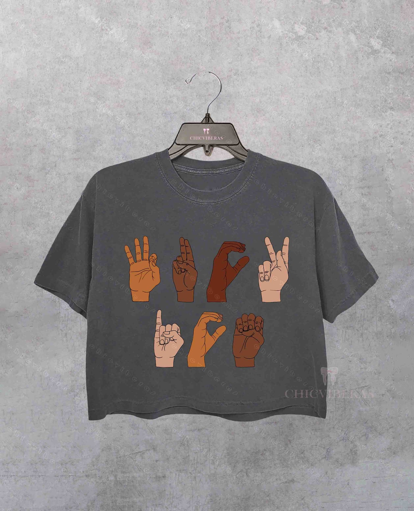 F*ck ICE Hand Sign Language Crop Shirt