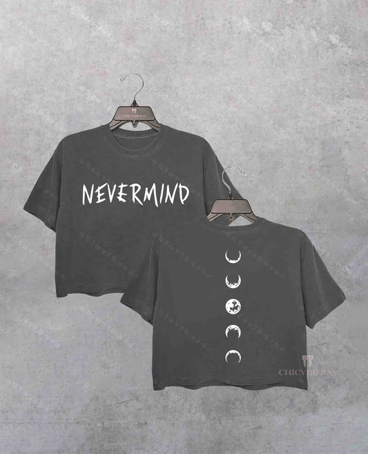 Nevermind Moon Phase Kpop Crop Shirt