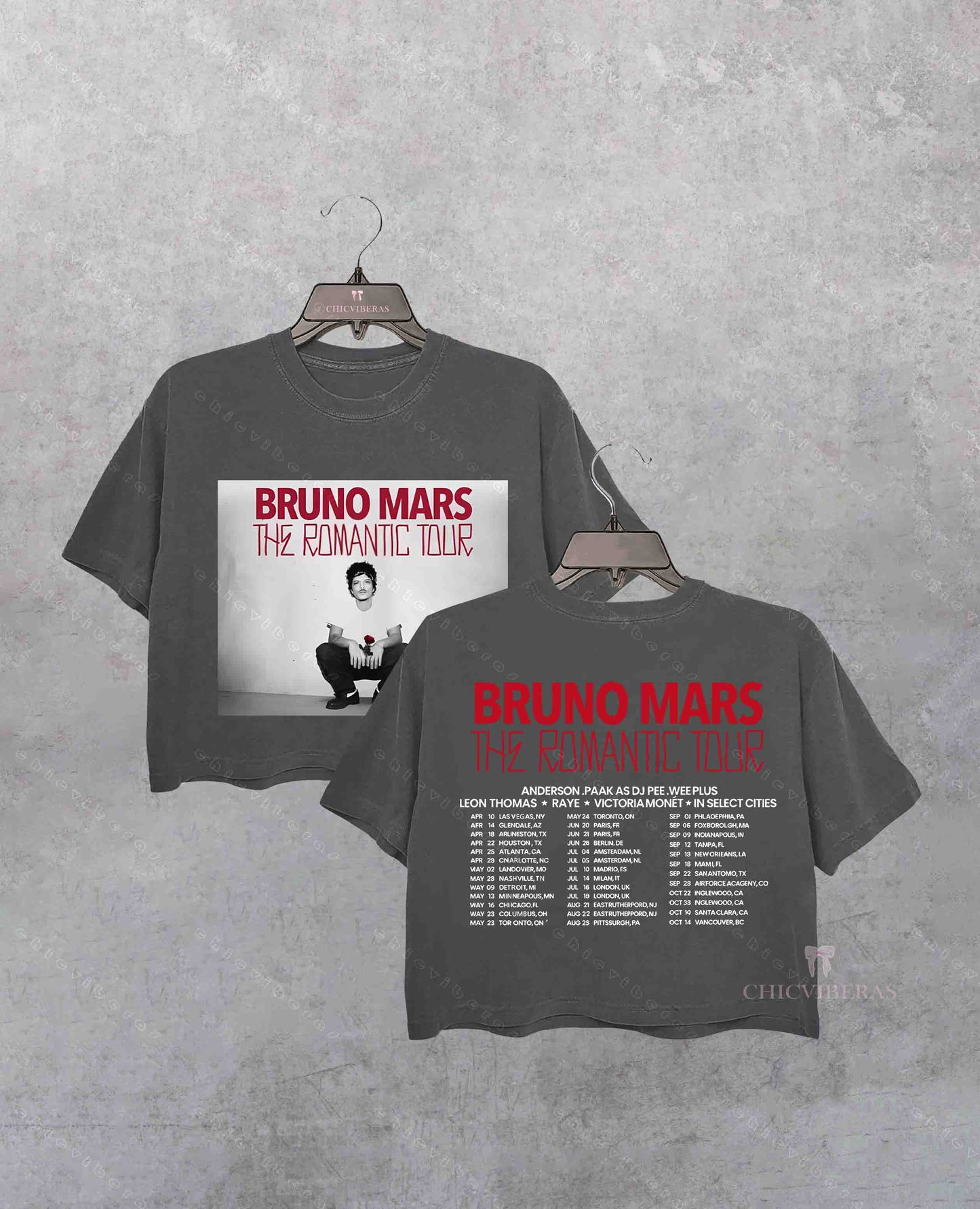 New Show Added Bruno Mars The Romantic Tour 2026 Crop Shirt