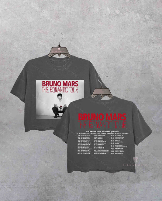New Show Added Bruno Mars The Romantic Tour 2026 Crop Shirt