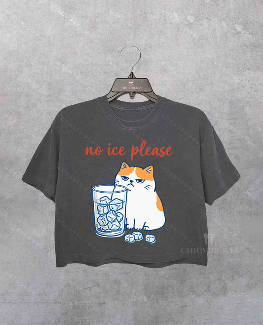 No ICE Please Cat Crop Shirt