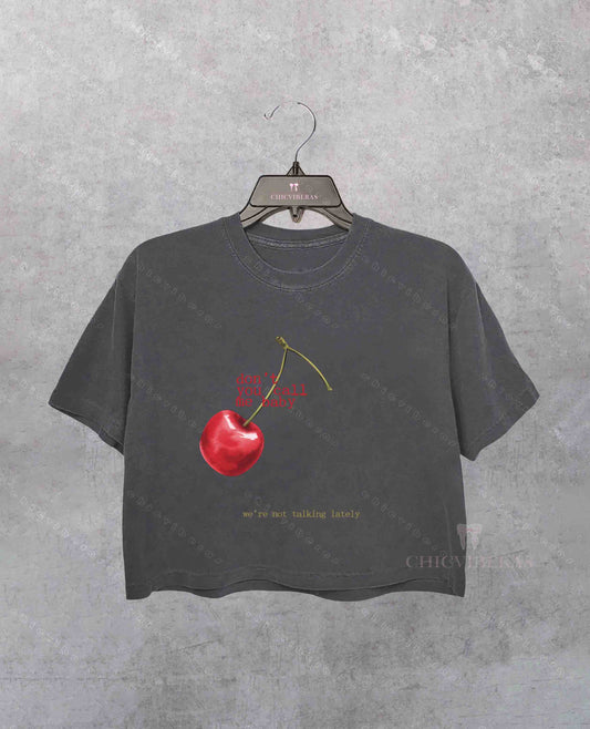 Cherry Don't You Call Me Baby Music Crop Shirt