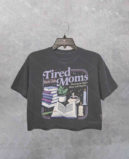 Tired Moms Book Club Crop Shirt