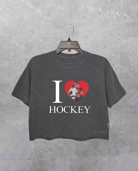 I Heart Hockey Rivalry Crop Shirt